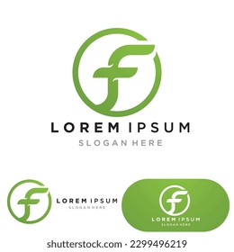 F letter initial business name logo