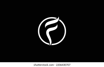 F Letra Diseño de logotipo inicial, plantilla de vector