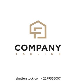 F Letter initial Real Estate, architecture, construction Logo. 
Elegant template vector modern creative unique icon.