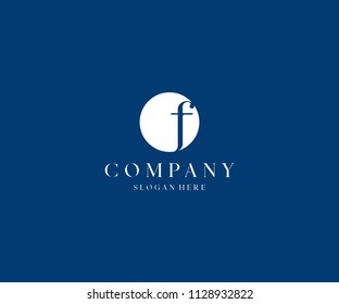 F Letter inside Circle Design Logo