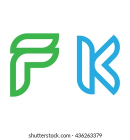 F letter and k logo