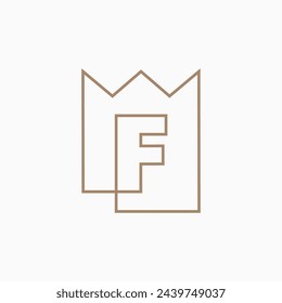 f Letter King Crown Logo Vector Icon Illustration