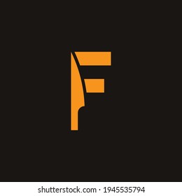 F letra plantilla de logotipo de cuchillo diseño de icono vector