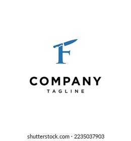 F Letter Knife Vector logo icon vector Template.eps
