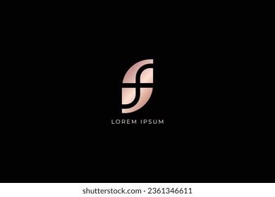 F letter leaf floral design modern style creative golden wordmark design typography illustration, F wordmark, f logo