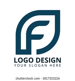 F Diseño del logotipo profesional de la hoja de letra