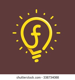 F letter with light bulb or idea icon. Vector design template elements for your application or corporate identity.