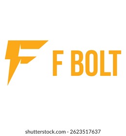 f letter lightning bolt flat minimalist logo design