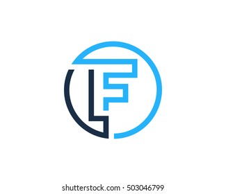F Letter Line Circle Logo Design Template