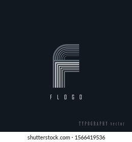F letter line logo design vector element