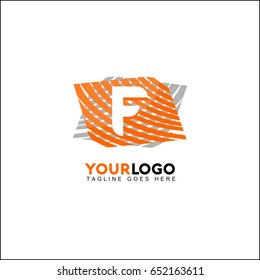F Letter Line Logo Design. Graphical mono line feathers set. Vector elements or linear signs. 