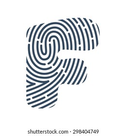 F letter line logo. Vector fingerprint design. 