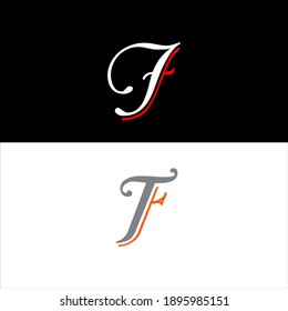 F letter logo abstract design on white and black color background. f icon