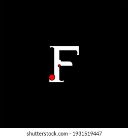 F-Brief-Logo abstraktes Design auf schwarzem Hintergrund. f Alphabet