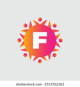 F Letter Logo abstract geometric design vector template Logotype icon Digital Technology style.