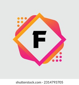 F Letra Logo diseño geométrico abstracto plantilla vectorial Logotipo icono Tecnología digital estilo.