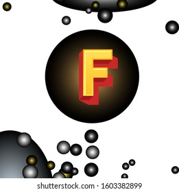 F letter logo with black and white background.F letter icon.