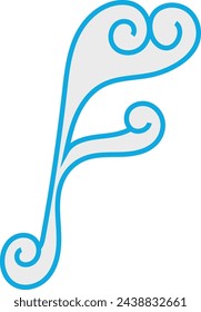 F Letter Logo. Blue Color. Cloud Style - Vector