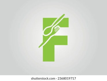F letter Logo With Chef Spoon - F Letter Logo With Spoon