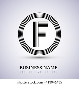 F Letter logo in a circle. black colored. symbol for your business or company identity.