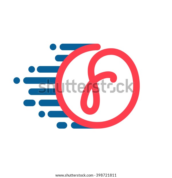 F letter logo in circle with speed line. Font\
style, vector design template elements for your sport application\
or corporate identity.