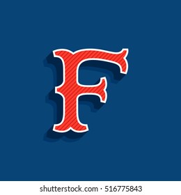 F letter logo in classic sport team style font. Typography for your posters, sportswear, club t-shirt, banner, etc.  