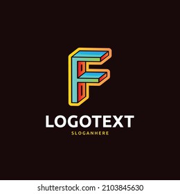 F letter logo, F colorful gradient logo, colorful abstract logo