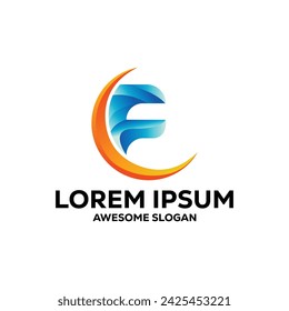 f letter logo colorful  gradient abstract vector illustration