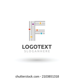 F-Brief-Logo, bunter Netzwerklogo