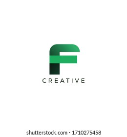 F Concepto de logotipo carta. Plantilla de diseño de emblema monocromo creativo mínimo para identidad empresarial