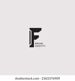  F diseño creativo del logotipo de letra con gráfico vectorial, F logotipo simple y moderno.