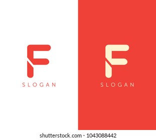 F letter logo cut design template