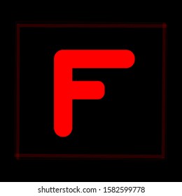 F letter logo design in black background.