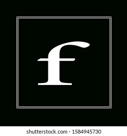 F  letter logo design in black background.f letter white color.