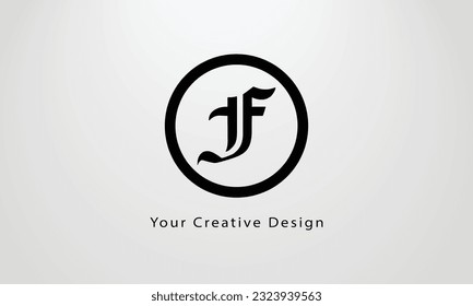 F Letter Logo Design. Black Paint Logo Leters Icon with Elegant Circle Vector Design.