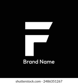 F Letter Logo Design. Black Background.