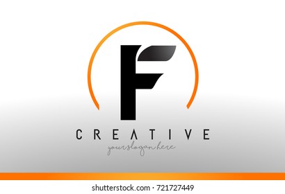 F Letter Logo Design with Black Orange Color. Cool Modern Icon Letters Logo Vector.
