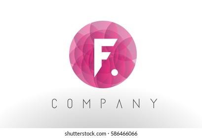 F Letter Logo Design with Circular Purple Rounded Pattern. 