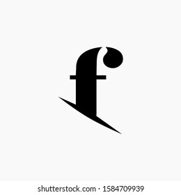 F Letter Logo Design with Creative Cut. simple design. graphic elegant and unique sliced design template Vector. - vector