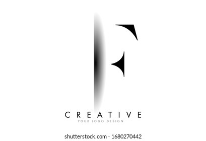 Diseño con logotipo de letra F con diseño creativo de ilustración vectorial de corte en sombra.