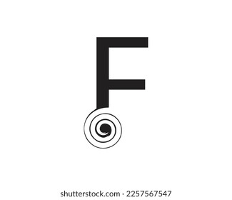 F letter logo design element