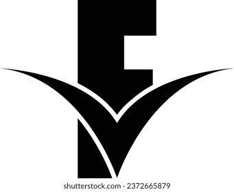 F letter logo design element in black colour