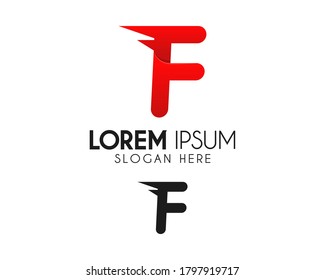 F diseño de logotipo de letra. Concepto de icono rápido o rápido. Logo vectorial moderno para la identidad empresarial. Plantilla de símbolo creativo o elemento