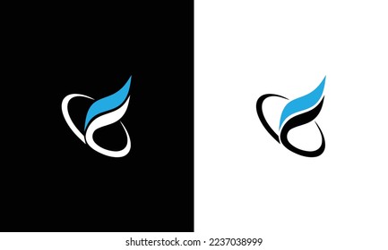 F Diseño del logotipo de la carta. Letras iniciales del icono del logotipo.