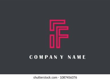 F Letter Logo Design. Line Typography Vector Illustration.