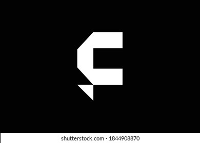 F letter logo design on luxury background. F monogram initials letter logo concept. FC icon design. CF elegant and Professional letter icon design on black background. F FC CF