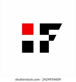 I F letter logo design with plus symbol in negative space.