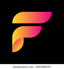 F letter logo design with special gradient color