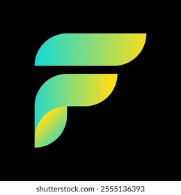 F letter logo design with special gradient color