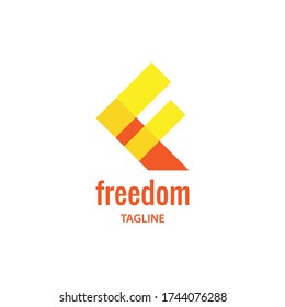 F letter logo design template